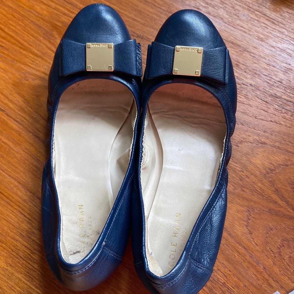 Cole Haan Elsie bow blue ballet flats. Size 6.5.